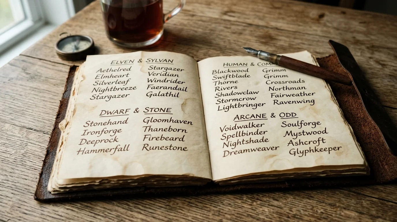 Elven Fantasy Last Names